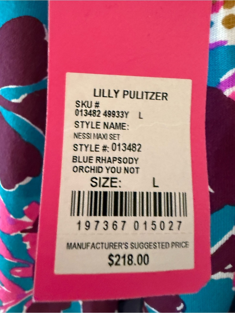 Lilly Pulitzer- Nessi Maxi Set in Orchid You Not- NWT- Size Large - Picture 3 of 3
